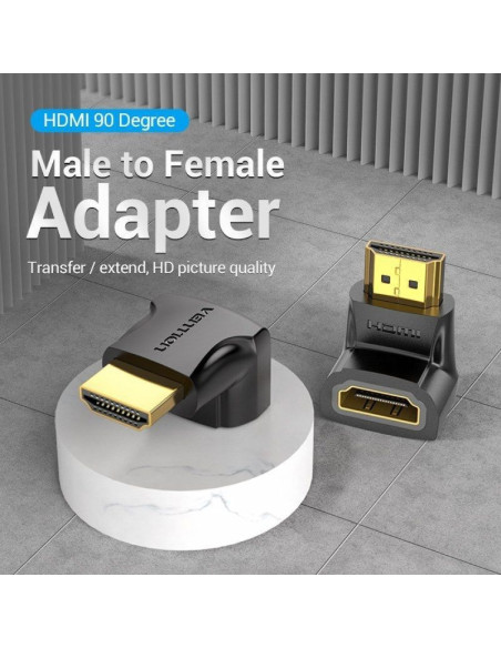 Adaptador hdmi 4k 90º vention aiob0/ hdmi macho - hdmi hembra
