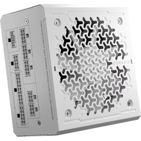 Fuente de alimentación corsair rm1000/ 1000w/ ventilador 12cm/ cybenetics gold/ atx 3.1/ pcie 5.1/ blanca