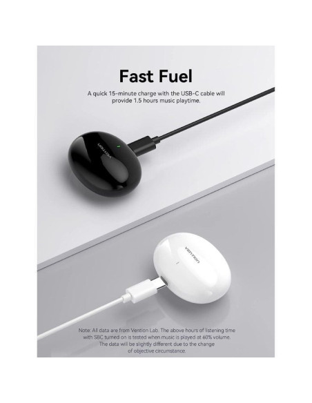 Auriculares bluetooth vention nbfb0 con estuche de carga/ autonomía 7h/ negros