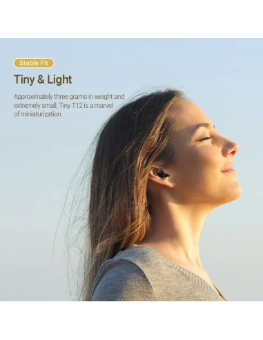 Auriculares bluetooth vention tiny t12 nblb0 con estuche de carga/ autonomía 6h/ negros