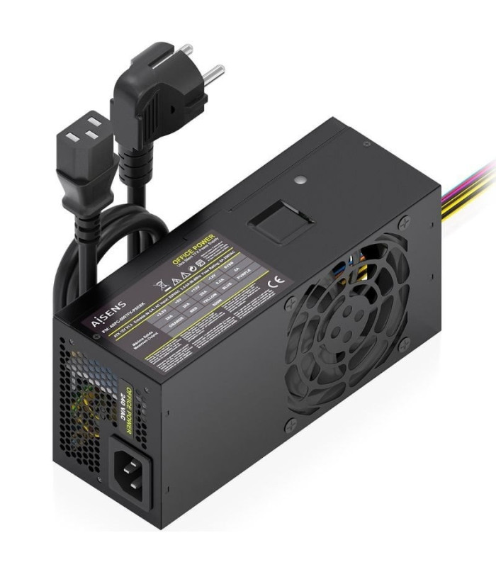 Fuente de alimentación tfx aisens aspc-500tfx-psebk/ 500w/ ventilador 8cm