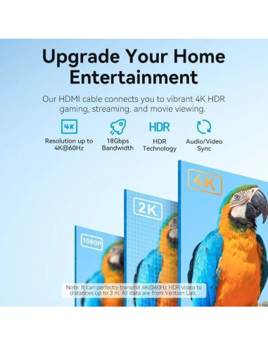 Cable hdmi vention aljbg hdmi macho - hdmi 4k macho/ 1.5m/ negro