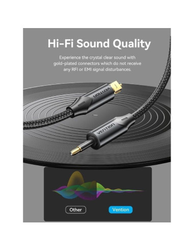 Cable de audio de fibra óptica vention bkcbg/ 1.5m/ negro