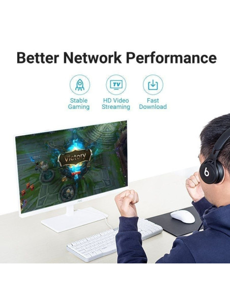 Cable de red rj45 utp vention ibibf cat.6a/ 1m/ negro