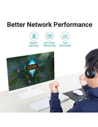 Cable de red rj45 utp vention ibibg cat.6a/ 1.5m/ negro