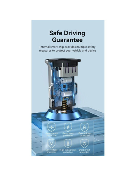 Cargador de coche vention ffah0/ 2xusb/ 18w