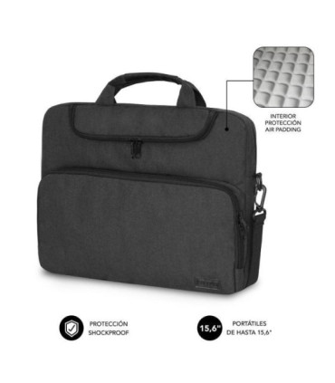 Maletín subblim air padding para portátiles hasta 15.6'/ gris oscuro