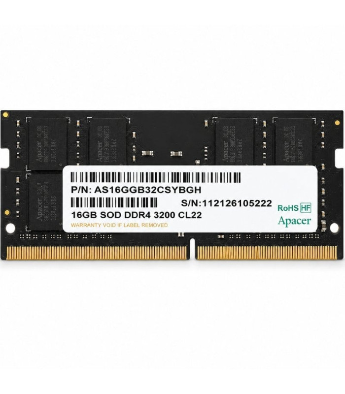 Memoria ram apacer es.16g21.gsh 16gb/ ddr4/ 3200mhz/ 1.2v/ cl22/ sodimm