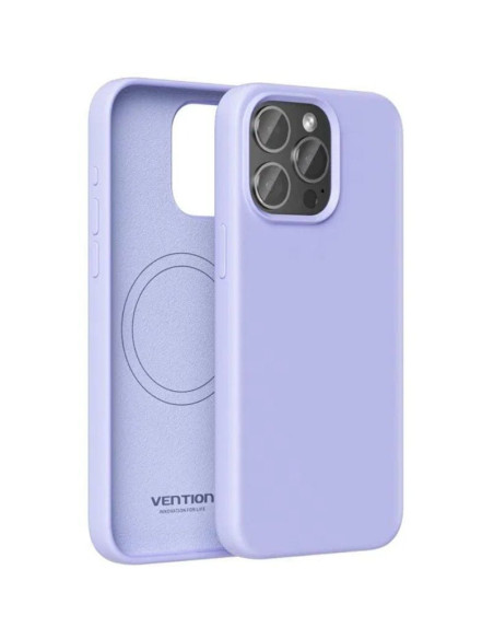 Funda silicona con magsafe vention kufv0-40/ compatible con iphone 15 pro max/ morada