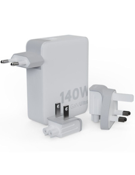 Cargador de pared universal xtorm xvc2140/ 3xusb tipo-c/ 1xusb + cable usb tipo-c/ 140w