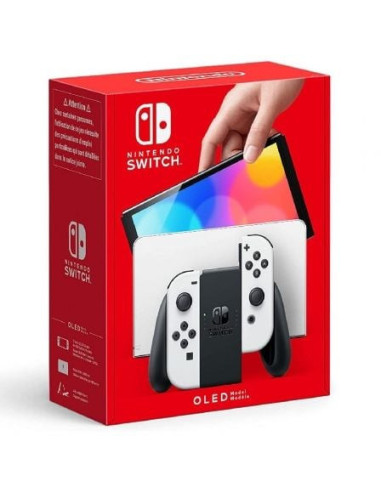 Nintendo switch versión oled blanca/ incluye base/ 2 mandos joy-con