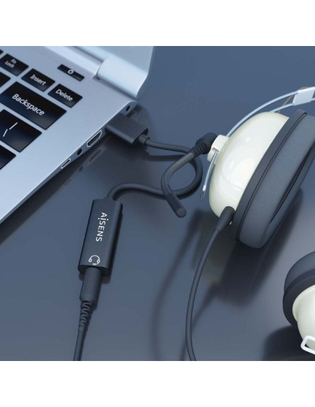 Tarjeta de sonido aisens a106-0770/ usb macho - jack 3.5 hembra