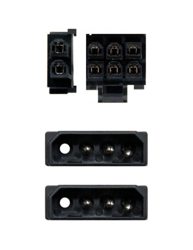 Cable alimentación tarjeta gráfica aisens a131-0165/ 2x molex macho - molex 6+2 pin macho/ hasta 54w/ 20cm