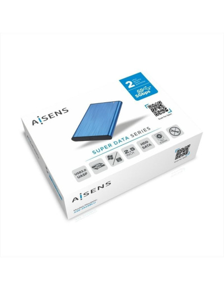 Caja externa para disco duro de 2.5' aisens ase-2525blu/ usb 3.1/ sin tornillos