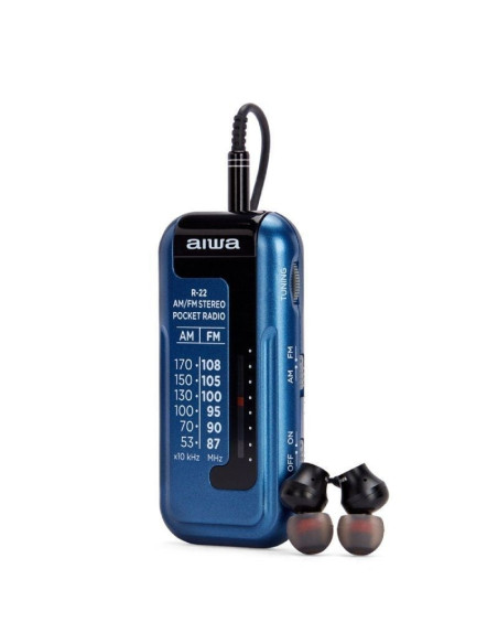Radio portátil aiwa r-22bl/ azul
