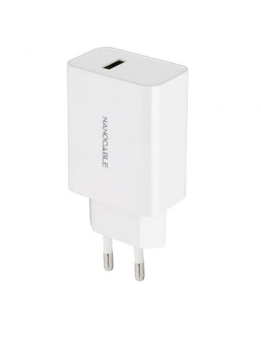 Cargador de pared nanocable 10.10.2003/ 1xusb/ 2.1a/ blanco