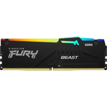Memoria ram kingston fury beast rgb 8gb/ ddr5/ 5600mhz/ 1.25v/ cl40/ dimm