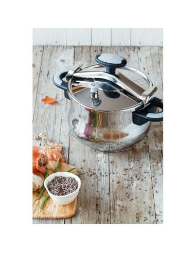 Olla a presión bra new star a185502/ ø22cm/ 6l/ acero inoxidable/ apta para inducción