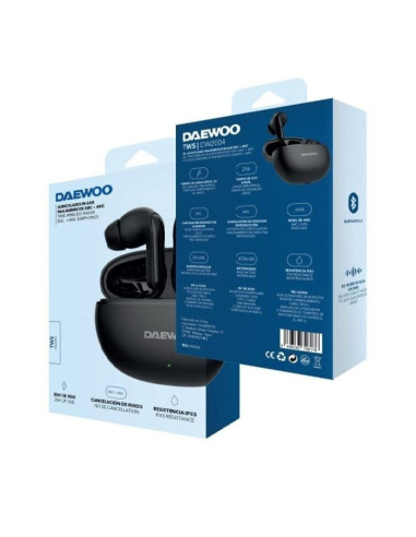 Auriculares bluetooth daewoo dw2004 con estuche de carga/ autonomía 5h/ negros