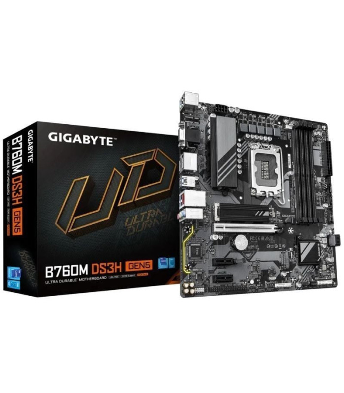 Placa base gigabyte b760m ds3h gen5 socket 1700/ ddr5/ pcie 5.0/ micro atx