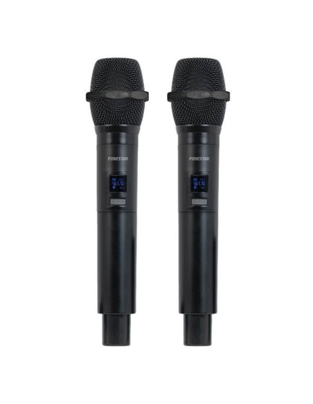 Micrófono inalámbrico doble mano uhf fonestar sonair-2m/ incluye receptor