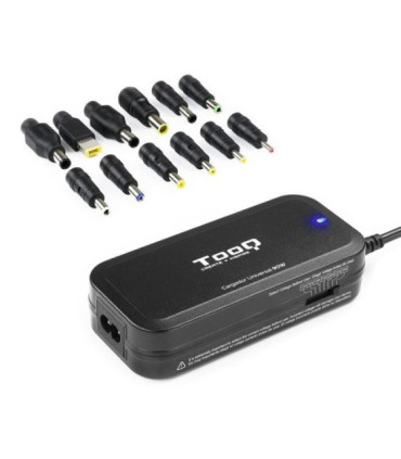 Cargador de portátil tooq tqlc-90bs02m/ 1xusb/ 90w/ manual/ 12 conectores/ voltaje 15-24v