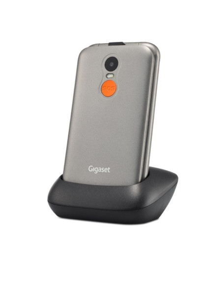 Teléfono móvil gigaset gl590 para personas mayores/ plata titanio