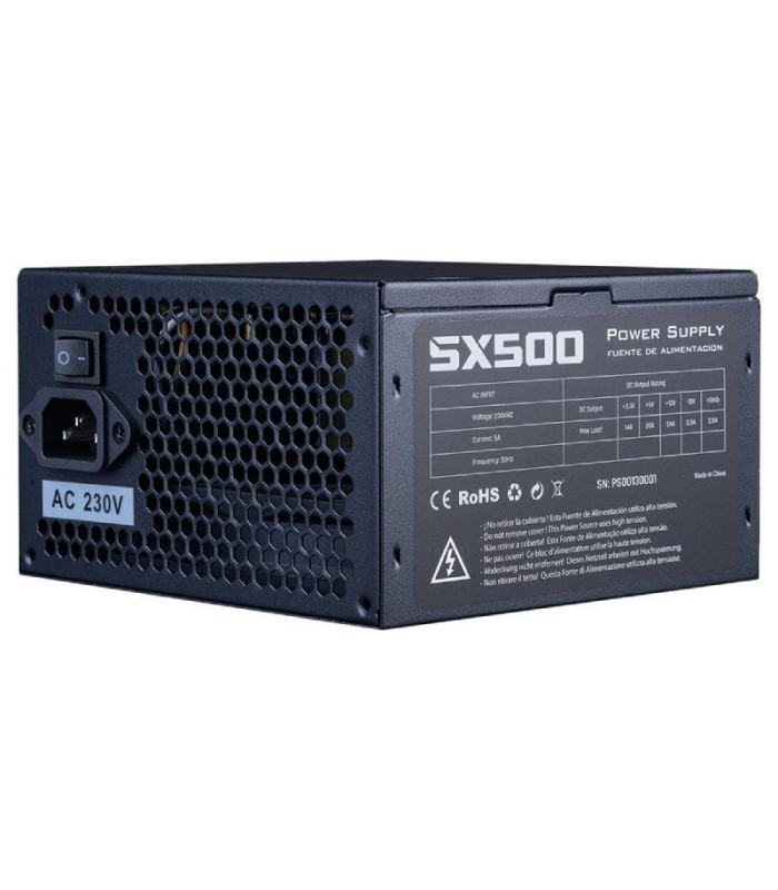 Fuente de alimentación hiditec sx 500 bulk/ 500w/ ventilador 12cm/ incluye cable de alimentación 1.5m