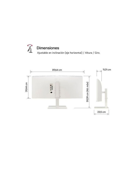 Monitor profesional ultrapanorámico curvo lg ultrawide 38wr85qc-w 37.5'/ wqhd+/ multimedia/ blanco