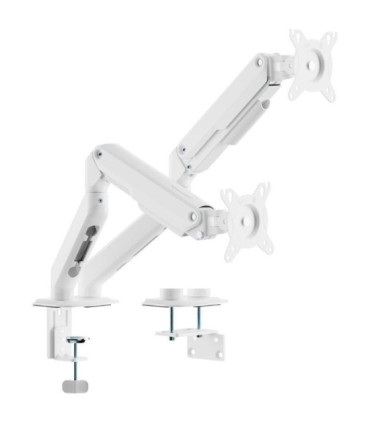 Soporte de mesa con contrapeso para 2 monitores aisens dt32tsr-439/ giratorio/ inclinable/ hasta 9kg