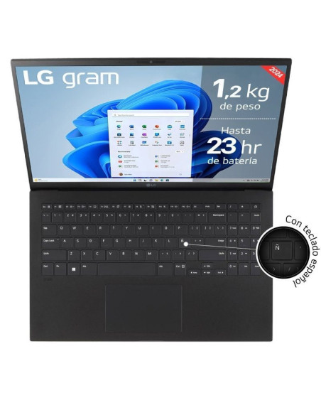 Portátil lg gram 15z90s-g.ad78b intel core ultra 7-155h/ 32gb/ 1tb ssd/ 15.6'/ win11