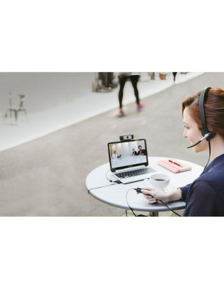 Auriculares logitech h650e/ con micrófono/ usb/ negros