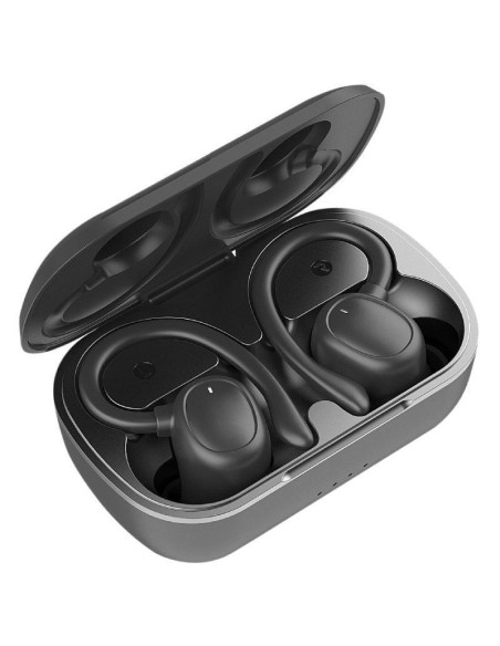 Auriculares deportivos bluetooth muvit io smart true wireless sport enc con estuche de carga/ autonomía 6h/ negros