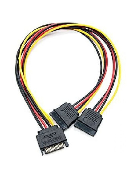 Cable alimentación nanocable 10.19.0103/ sata macho - 2x sata hembra/ 20cm