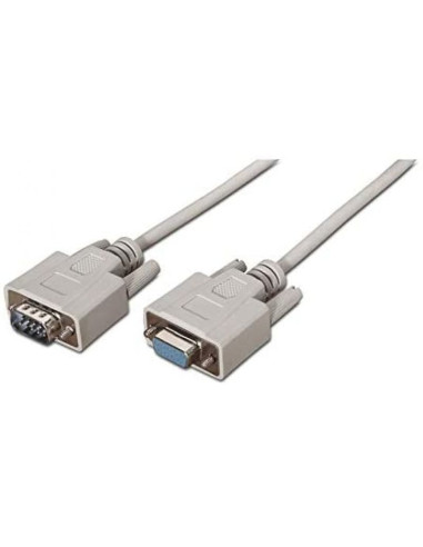 Cable serie rs232 nanocable 10.14.0203/ db9 macho - db9 hembra/ 3m/ beige