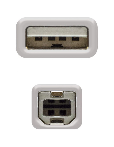 Cable usb 2.0 impresora nanocable 10.01.0103/ usb tipo-b macho - usb macho/ 1.8m/ beige