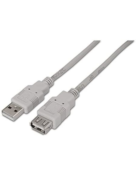 Cable alargador usb 2.0 nanocable 10.01.0204/ usb macho - usb hembra/ 3m/ beige