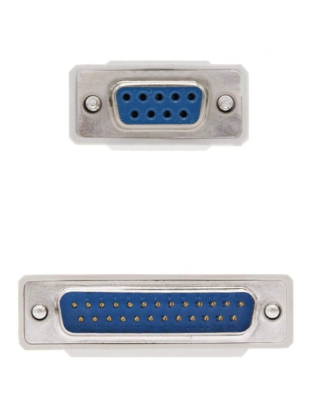 Cable serie null modem nanocable 10.14.0802/ db9 hembra - db25 macho/ 1.8m/ beige