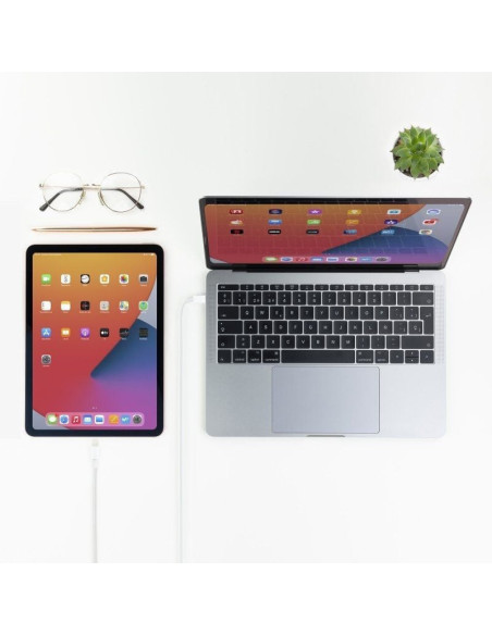 Cable usb 2.0 tipo-c lightning nanocable 10.10.0600/ usb tipo-c macho - lightning macho/ 50cm/ blanco