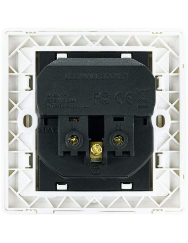 Roseta de pared nanocable 10.35.0010/ 1 schuko/ 2 usb