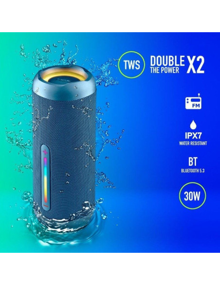 Altavoz con bluetooth ngs roller furia 2/ 30w/ 2.0/ azul