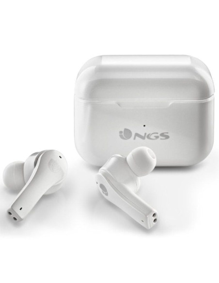 Auriculares bluetooth ngs ártica bloom con estuche de carga/ autonomía 6h/ blancos