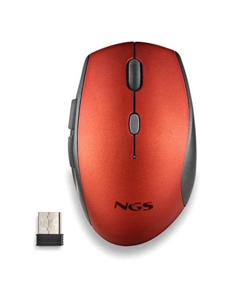 Ratón inalámbrico ngs bee red/ hasta 1600 dpi/ rojo