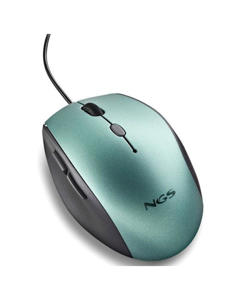 Ratón ergonómico ngs moth ice/ hasta 1600 dpi/ verde hielo