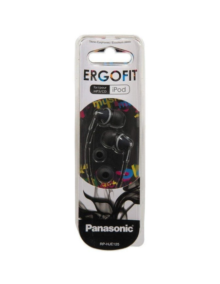 Auriculares intrauditivos panasonic rp-hje125/ jack 3.5/ negros