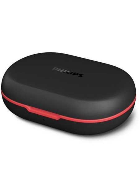 Auriculares deportivos bluetooth philips taa6709bk con estuche de carga/ autonomía 7h/ negros y rojos