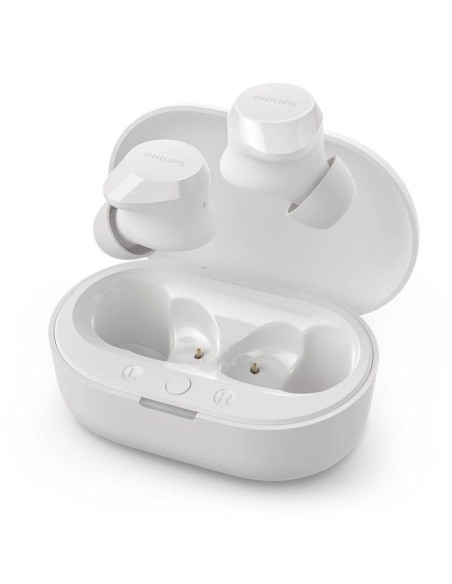 Auriculares bluetooth philips tat1209 con estuche de carga/ autonomía 6h/ blancos