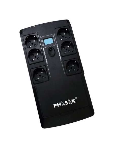 Sai línea interactiva phasak kryptos 800 va/ 480w/ 6 salidas/ formato bloque