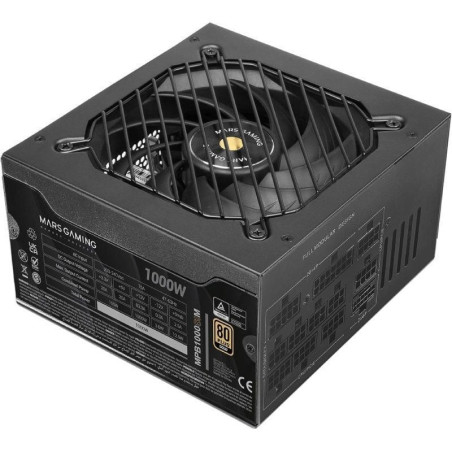 Fuente de alimentación mars gaming mpb1000sim/ 1000w/ ventilador 14cm/ atx 3.1/ pcie 5.1/ 80 plus gold