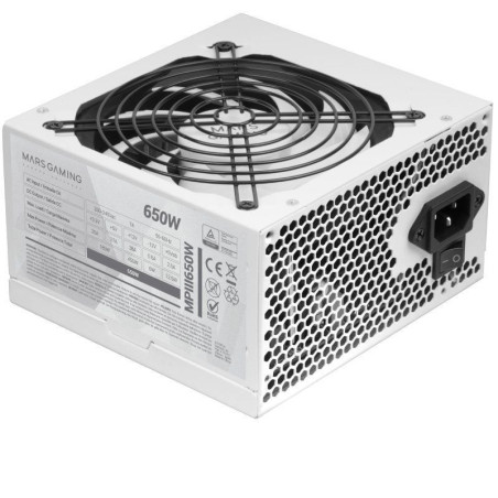 Fuente de alimentación mars gaming mpiii650w/ 650w/ ventilador 12cm/ blanca